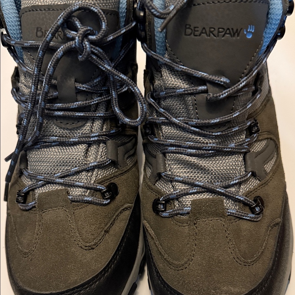 BearPaw Men's Olive Gray Suede Lace-Up Boots